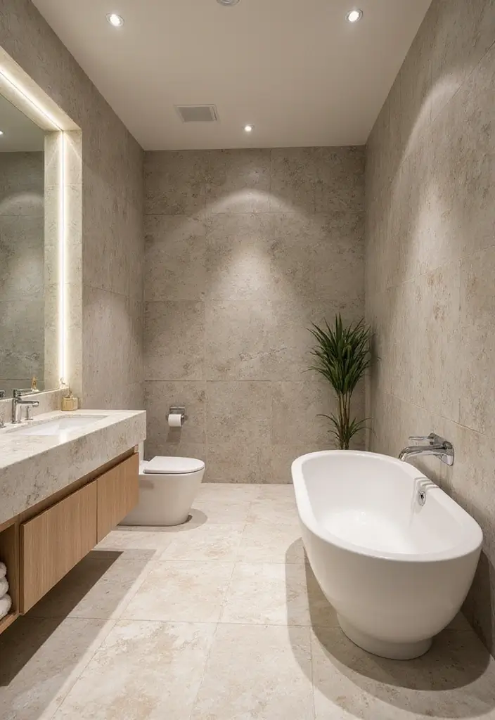 25 Men's Bathroom Ideas With Bold Minimalist Style 95 25 Men's Bathroom Ideas With Bold Minimalist Style - 15. Natural Stone Accents