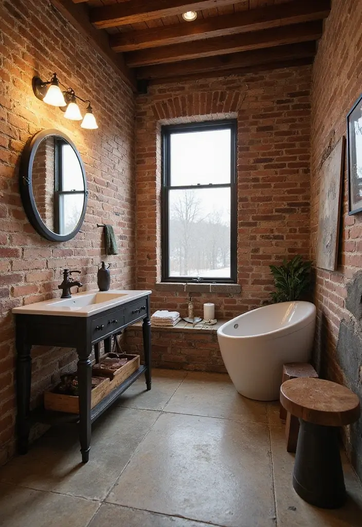 25 Men's Bathroom Ideas With Bold Minimalist Style 8 25 Men's Bathroom Ideas With Bold Minimalist Style - 2. Rustic Industrial Charm