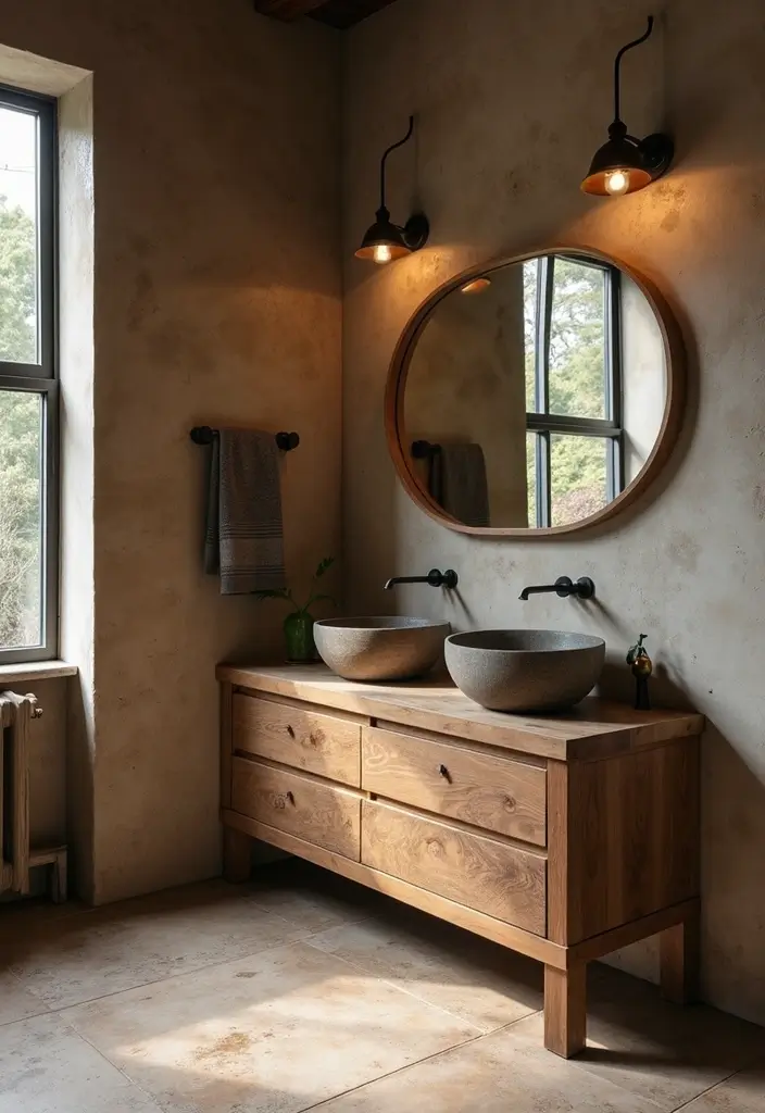 25 Men's Bathroom Ideas With Bold Minimalist Style 137 25 Men's Bathroom Ideas With Bold Minimalist Style - 21. Earthy Tones with Industrial Accents