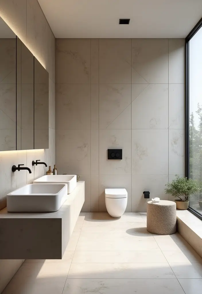 25 Men's Bathroom Ideas With Bold Minimalist Style 22 25 Men's Bathroom Ideas With Bold Minimalist Style - 4. Minimalist Design with a Twist