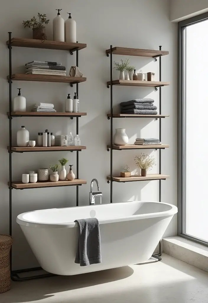 25 Men's Bathroom Ideas With Bold Minimalist Style 43 25 Men's Bathroom Ideas With Bold Minimalist Style - 7. Functional Open Shelving