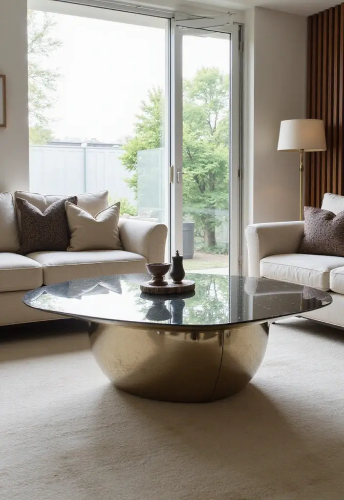 25 Mirror Wall Ideas To Brighten Up And Enlarge Any Room 111 25 Mirror Wall Ideas To Brighten Up And Enlarge Any Room - 17. Mirrored Noguchi Table