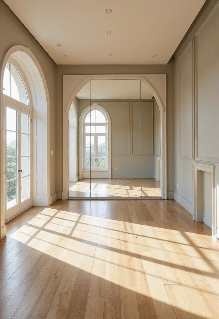 25 Mirror Wall Ideas To Brighten Up And Enlarge Any Room 8 25 Mirror Wall Ideas To Brighten Up And Enlarge Any Room - 2. Floor-to-Ceiling Mirror Panels