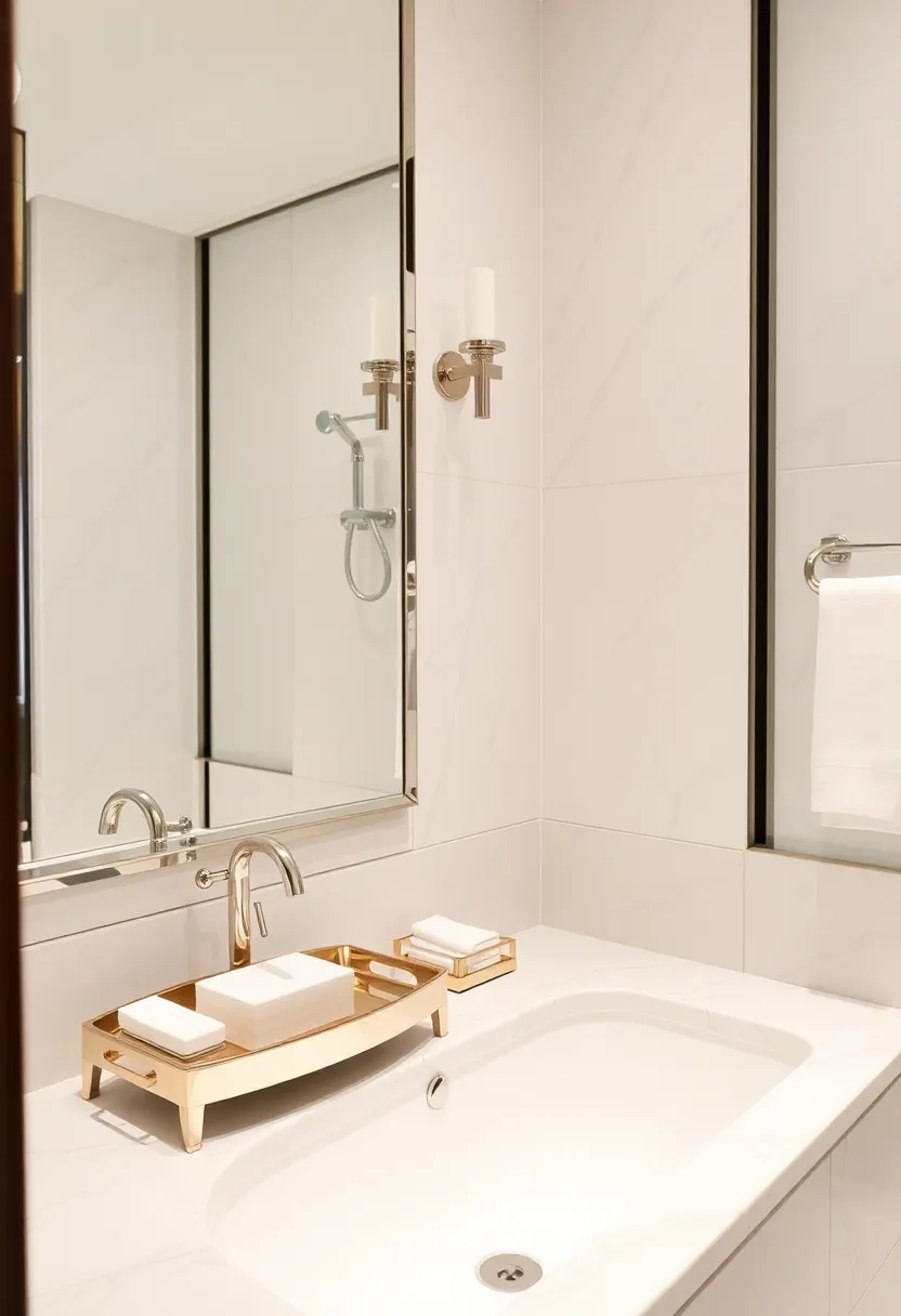 25 Mirror Wall Ideas To Brighten Up And Enlarge Any Room 139 25 Mirror Wall Ideas To Brighten Up And Enlarge Any Room - 21. Mirrored Bathroom Accents