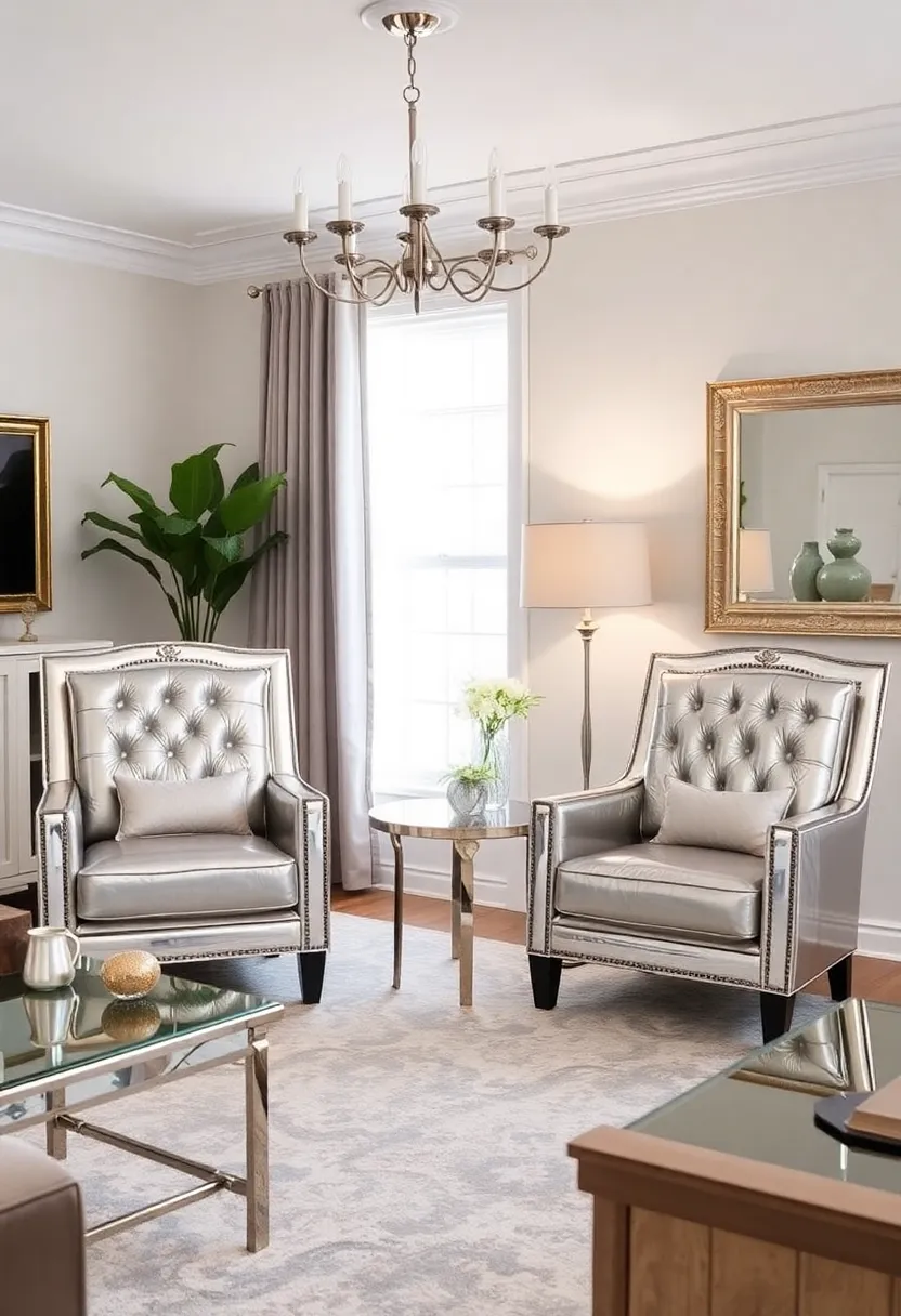 25 Mirror Wall Ideas To Brighten Up And Enlarge Any Room 146 25 Mirror Wall Ideas To Brighten Up And Enlarge Any Room - 22. Mirrored Accent Chairs