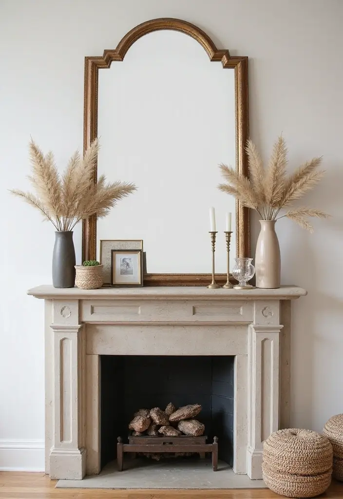 25 Mirror Wall Ideas To Brighten Up And Enlarge Any Room 29 25 Mirror Wall Ideas To Brighten Up And Enlarge Any Room - 5. Statement Mirror Over the Mantel