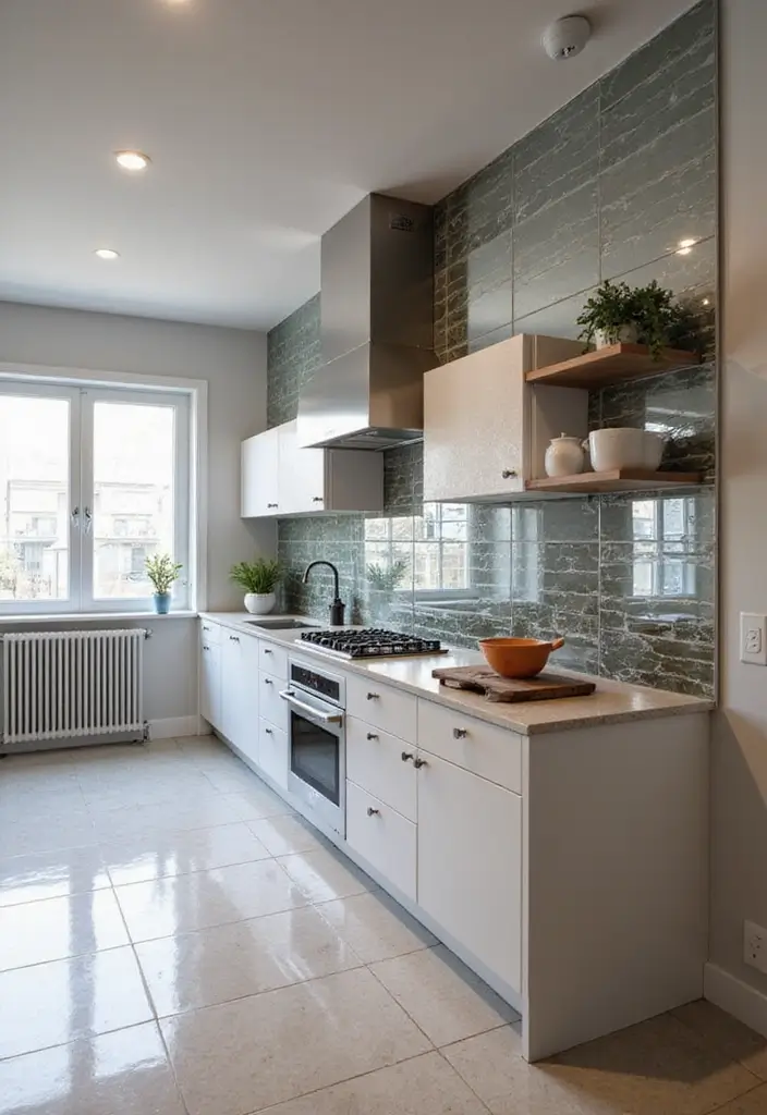 25 Mirror Wall Ideas To Brighten Up And Enlarge Any Room 36 25 Mirror Wall Ideas To Brighten Up And Enlarge Any Room - 6. Mirrored Tiles for a Modern Twist