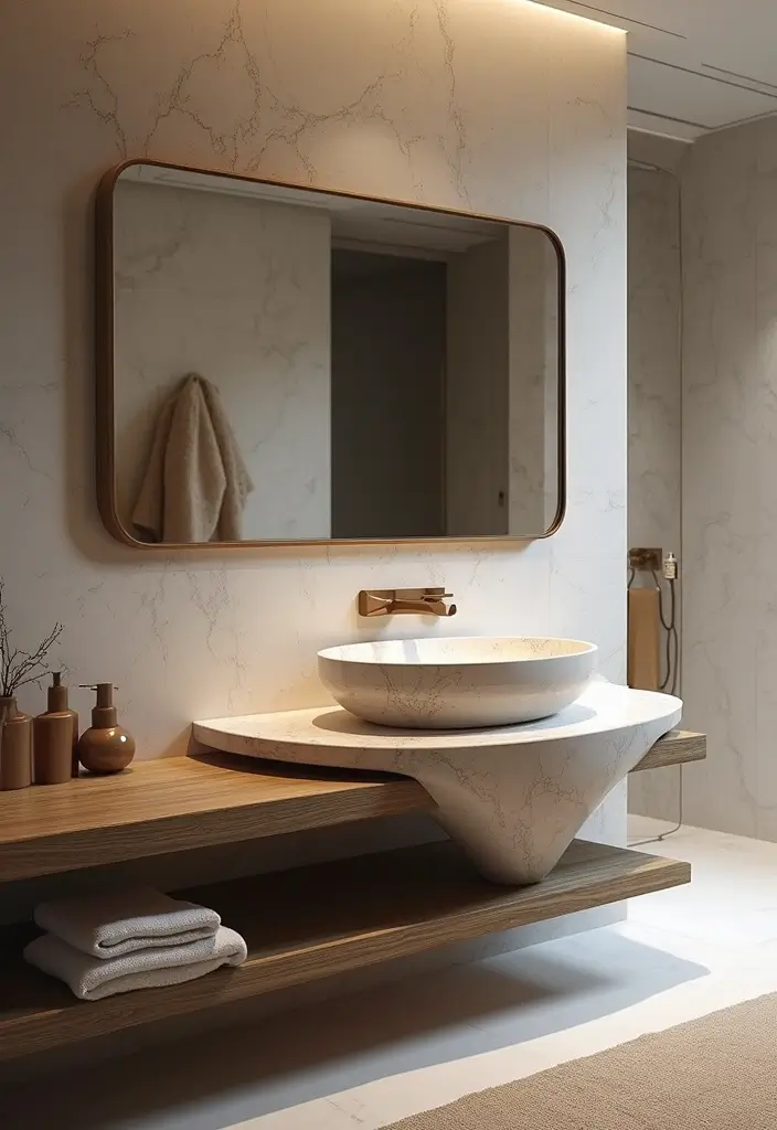 25 Modern Bathroom Ideas That Redefine Minimal and Sophisticated Design 118 25 Modern Bathroom Ideas That Redefine Minimal and Sophisticated Design - 18. Unique Sink Designs