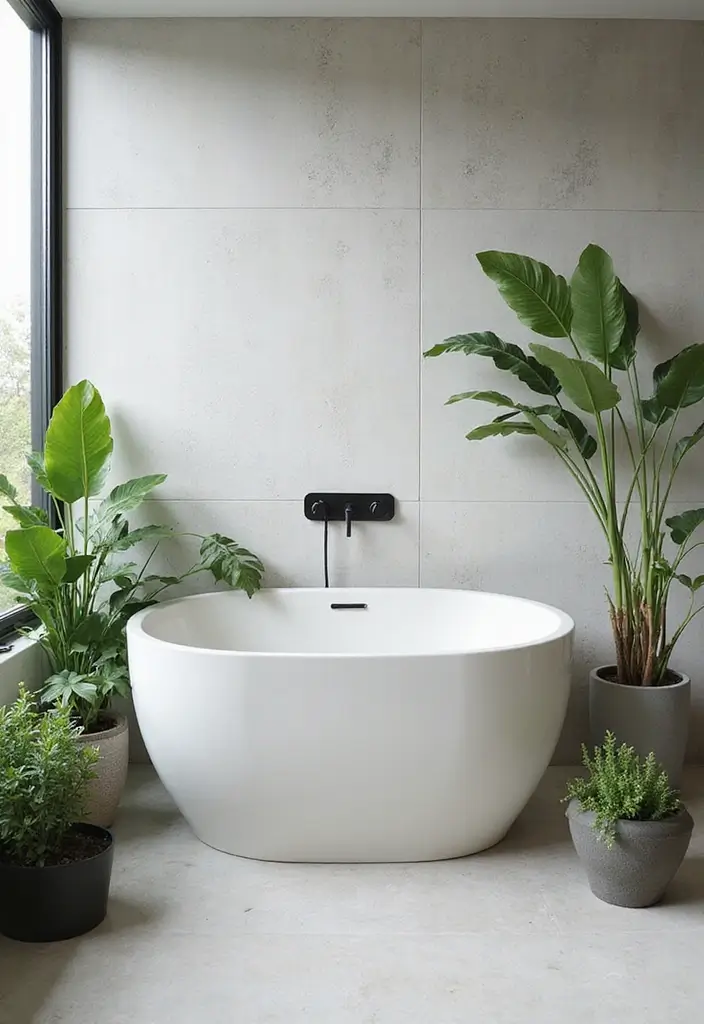 25 Modern Bathroom Ideas That Redefine Minimal and Sophisticated Design 142 25 Modern Bathroom Ideas That Redefine Minimal and Sophisticated Design - 22. Greenery for Freshness