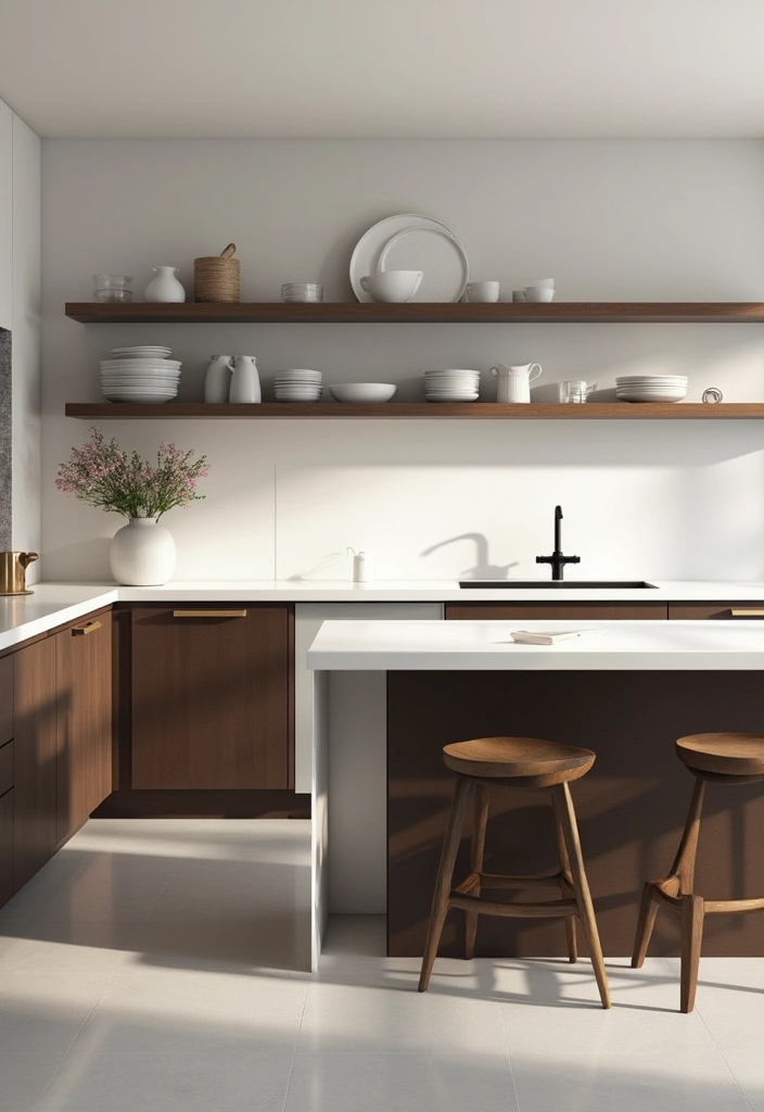 25 Peninsula Kitchen Ideas to Add Style and Extra Counter Space - 1. Chic Minimalist Peninsula