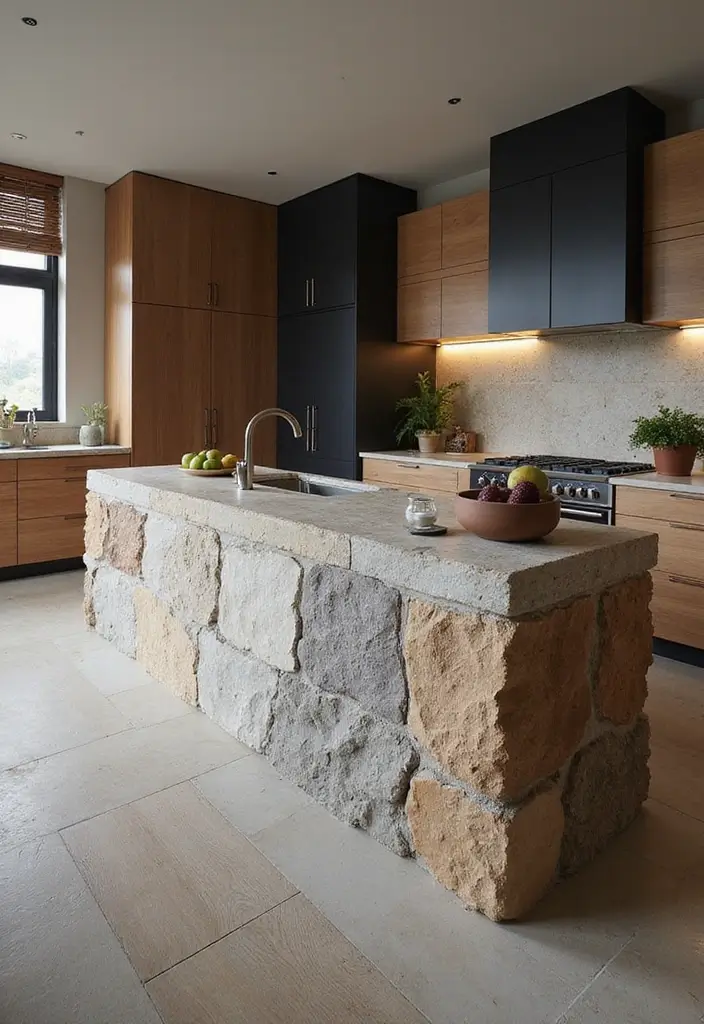 25 Peninsula Kitchen Ideas to Add Style and Extra Counter Space - 11. Textured Surface Peninsula