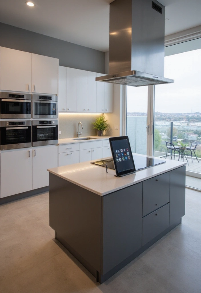 25 Peninsula Kitchen Ideas to Add Style and Extra Counter Space - 12. Smart Tech Peninsula