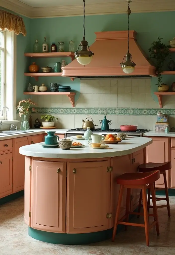 25 Peninsula Kitchen Ideas to Add Style and Extra Counter Space - 14. Vintage Revival Peninsula
