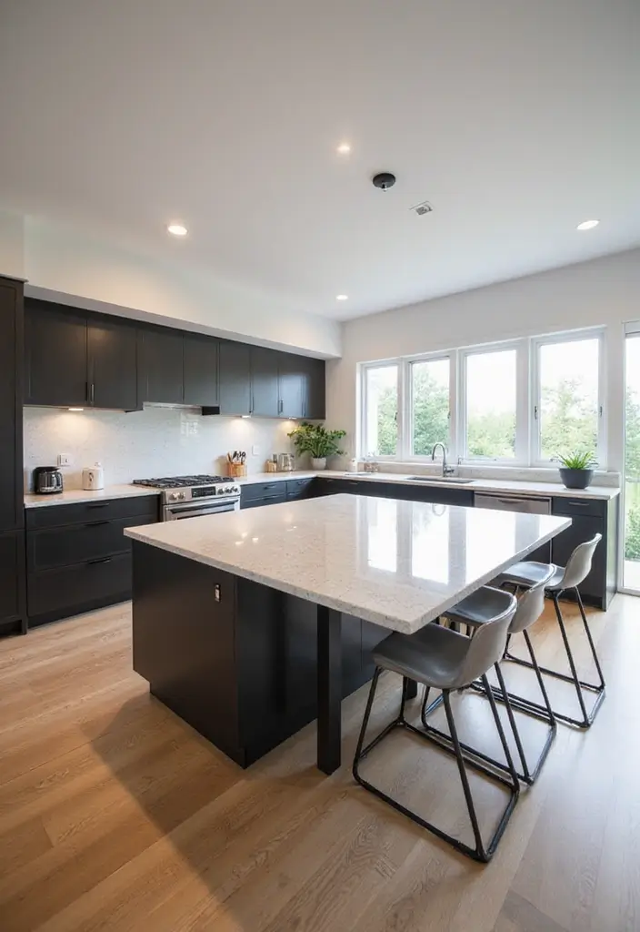 25 Peninsula Kitchen Ideas to Add Style and Extra Counter Space - 17. Floating Peninsula