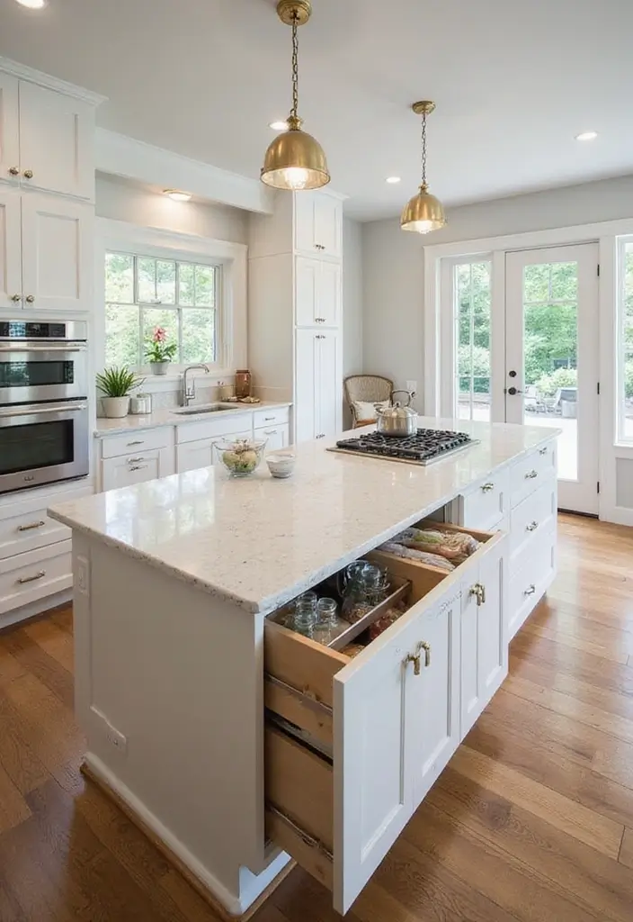 25 Peninsula Kitchen Ideas to Add Style and Extra Counter Space - 19. Hidden Storage Peninsula