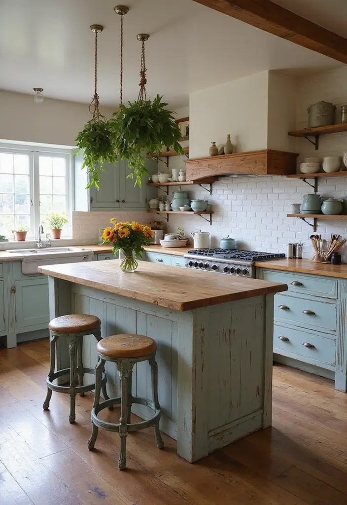 25 Peninsula Kitchen Ideas to Add Style and Extra Counter Space - 2. Rustic Farmhouse Peninsula