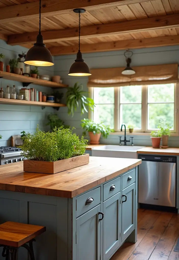 25 Peninsula Kitchen Ideas to Add Style and Extra Counter Space - 6. Farm-To-Table Peninsula