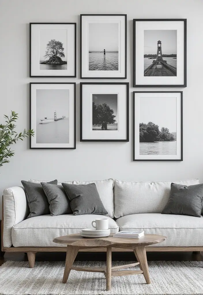 25 Picture Wall Ideas That Instantly Turn Blank Walls Into Art 1 25 Picture Wall Ideas That Instantly Turn Blank Walls Into Art - 1. Monochrome Magic