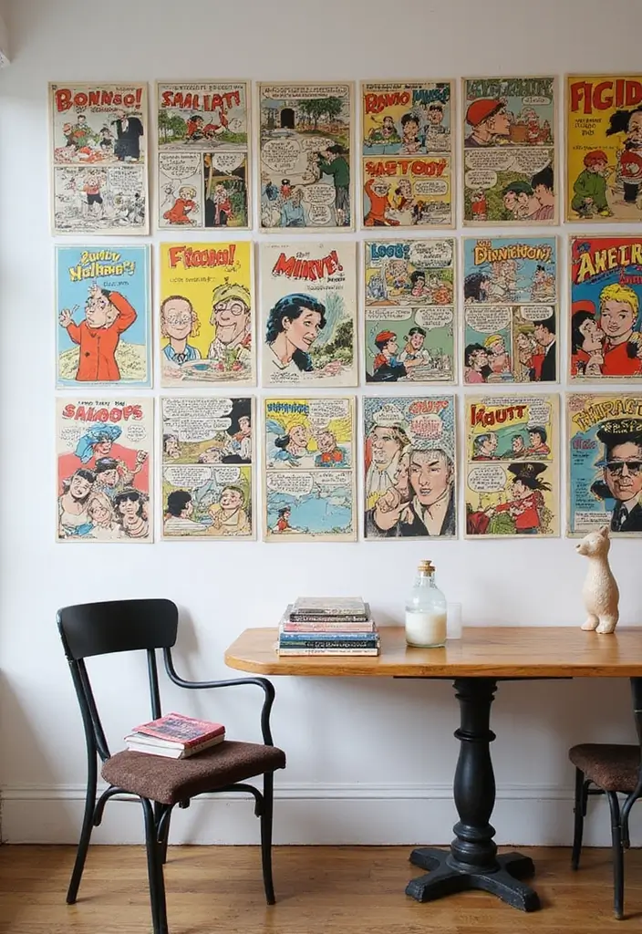 25 Picture Wall Ideas That Instantly Turn Blank Walls Into Art 78 25 Picture Wall Ideas That Instantly Turn Blank Walls Into Art - 12. Comic Strip Wall