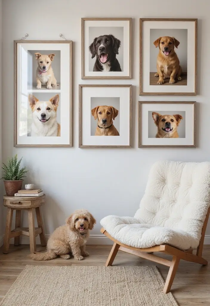 25 Picture Wall Ideas That Instantly Turn Blank Walls Into Art 99 25 Picture Wall Ideas That Instantly Turn Blank Walls Into Art - 15. Pet Portrait Gallery