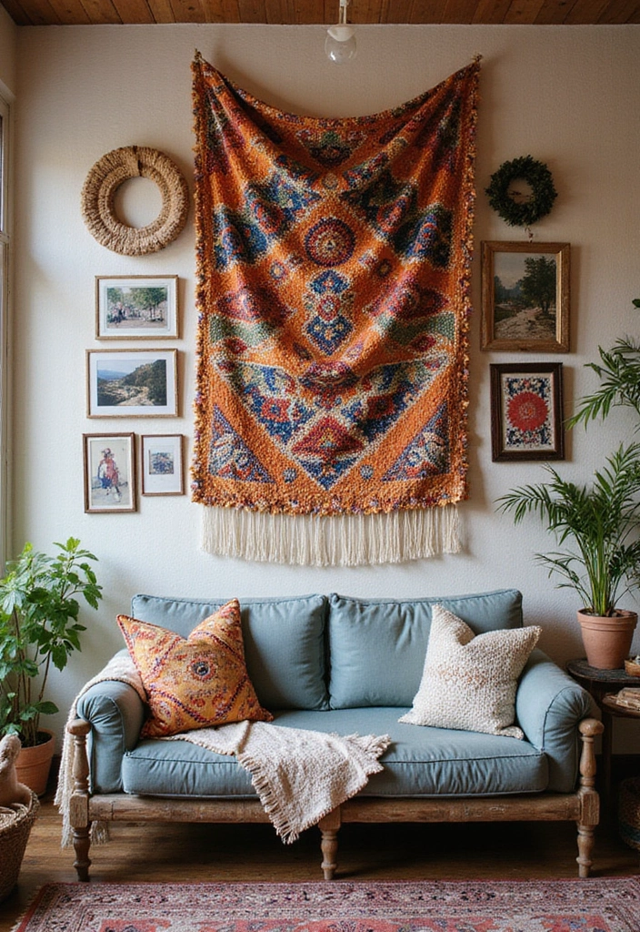 25 Picture Wall Ideas That Instantly Turn Blank Walls Into Art 120 25 Picture Wall Ideas That Instantly Turn Blank Walls Into Art - 18. Bohemian Style Wall