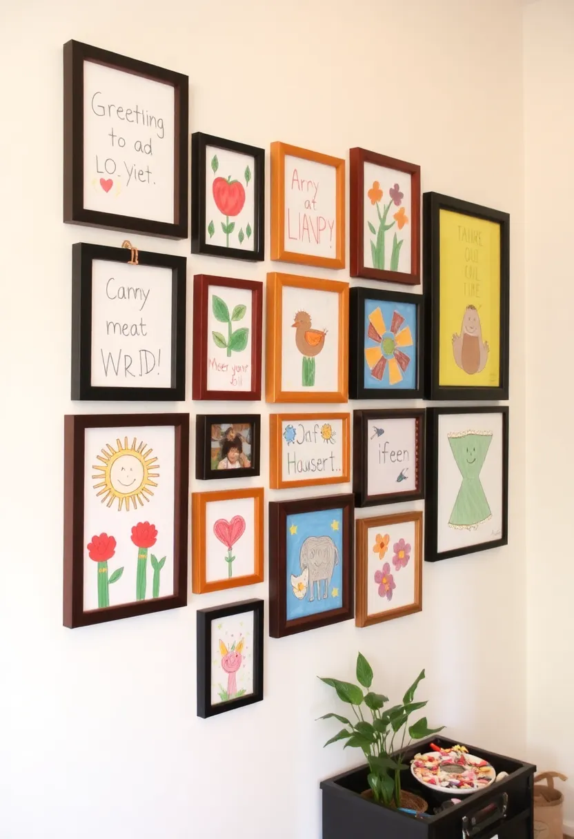 25 Picture Wall Ideas That Instantly Turn Blank Walls Into Art 134 25 Picture Wall Ideas That Instantly Turn Blank Walls Into Art - 20. Kids' Art Gallery
