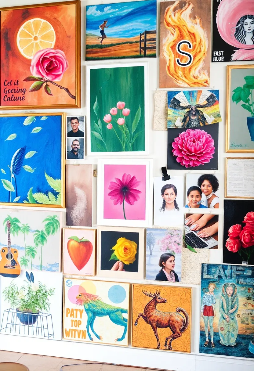 25 Picture Wall Ideas That Instantly Turn Blank Walls Into Art 141 25 Picture Wall Ideas That Instantly Turn Blank Walls Into Art - 21. Mixed Media Wall