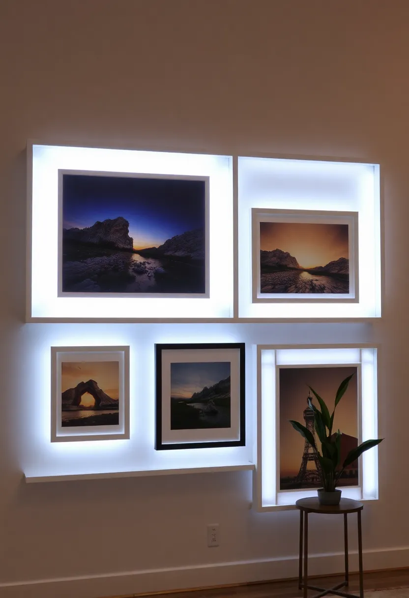 25 Picture Wall Ideas That Instantly Turn Blank Walls Into Art 169 25 Picture Wall Ideas That Instantly Turn Blank Walls Into Art - 25. Lightbox Art Wall