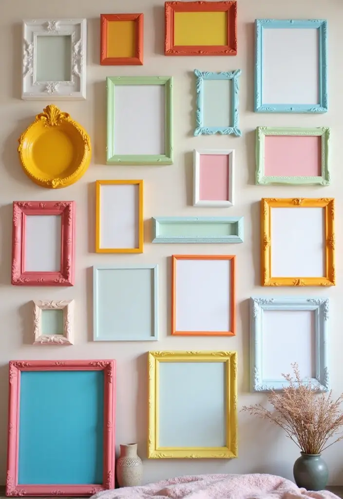 25 Picture Wall Ideas That Instantly Turn Blank Walls Into Art 22 25 Picture Wall Ideas That Instantly Turn Blank Walls Into Art - 4. Colorful Collage