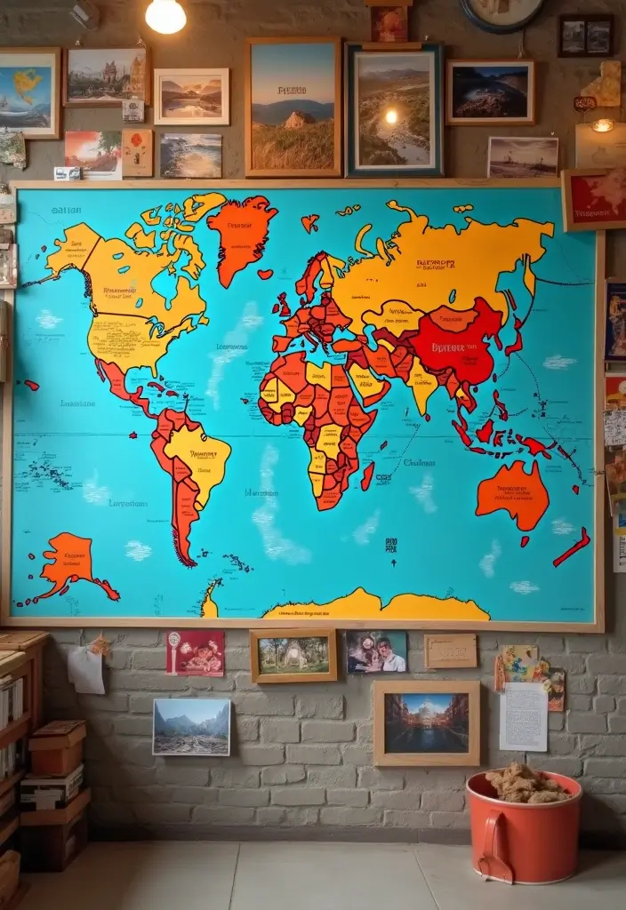 25 Picture Wall Ideas That Instantly Turn Blank Walls Into Art 36 25 Picture Wall Ideas That Instantly Turn Blank Walls Into Art - 6. Travel Memories Wall