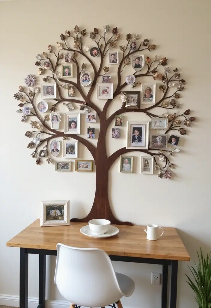 25 Picture Wall Ideas That Instantly Turn Blank Walls Into Art 43 25 Picture Wall Ideas That Instantly Turn Blank Walls Into Art - 7. Family Tree Display