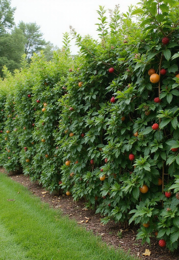 25 Privacy Wall Ideas to Create a Peaceful Backyard Oasis 64 25 Privacy Wall Ideas to Create a Peaceful Backyard Oasis - 12. Living Fence with Edible Plants