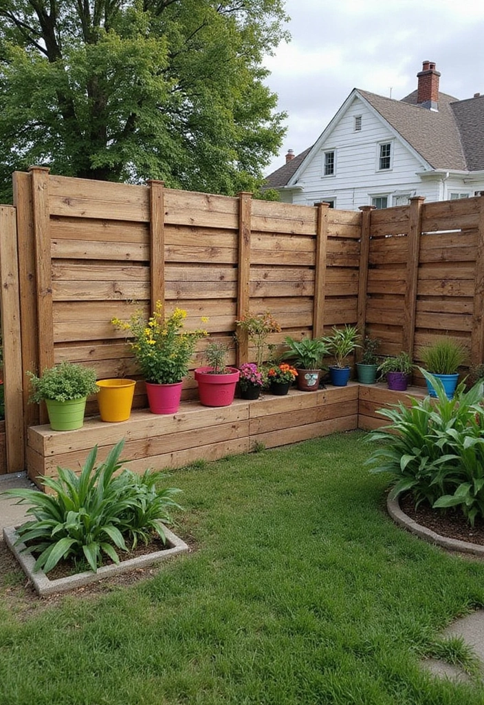 25 Privacy Wall Ideas to Create a Peaceful Backyard Oasis 74 25 Privacy Wall Ideas to Create a Peaceful Backyard Oasis - 14. Pallet Fence with Planters