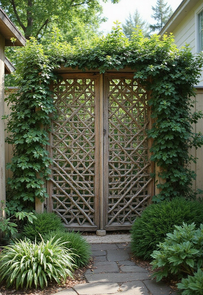 25 Privacy Wall Ideas to Create a Peaceful Backyard Oasis 86 25 Privacy Wall Ideas to Create a Peaceful Backyard Oasis - 16. Decorative Lattice Screens