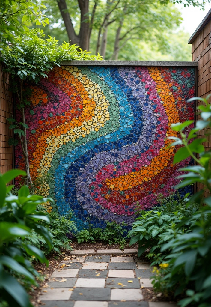 25 Privacy Wall Ideas to Create a Peaceful Backyard Oasis 110 25 Privacy Wall Ideas to Create a Peaceful Backyard Oasis - 20. Artistic Mosaics