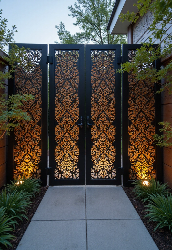 25 Privacy Wall Ideas to Create a Peaceful Backyard Oasis 21 25 Privacy Wall Ideas to Create a Peaceful Backyard Oasis - 5. Contemporary Metal Screens