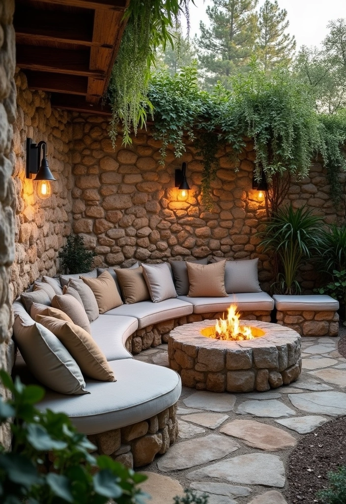 25 Privacy Wall Ideas to Create a Peaceful Backyard Oasis 40 25 Privacy Wall Ideas to Create a Peaceful Backyard Oasis - 8. Stone Wall for Rustic Charm