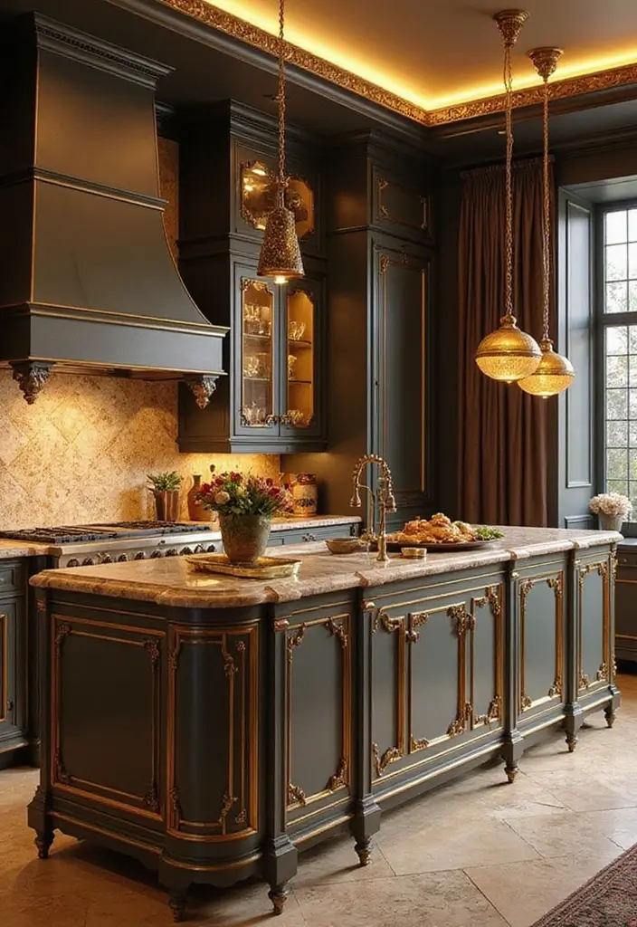 25 Sims 4 Kitchen Ideas to Inspire Real Life Designs - 13. Luxe Gold Accents