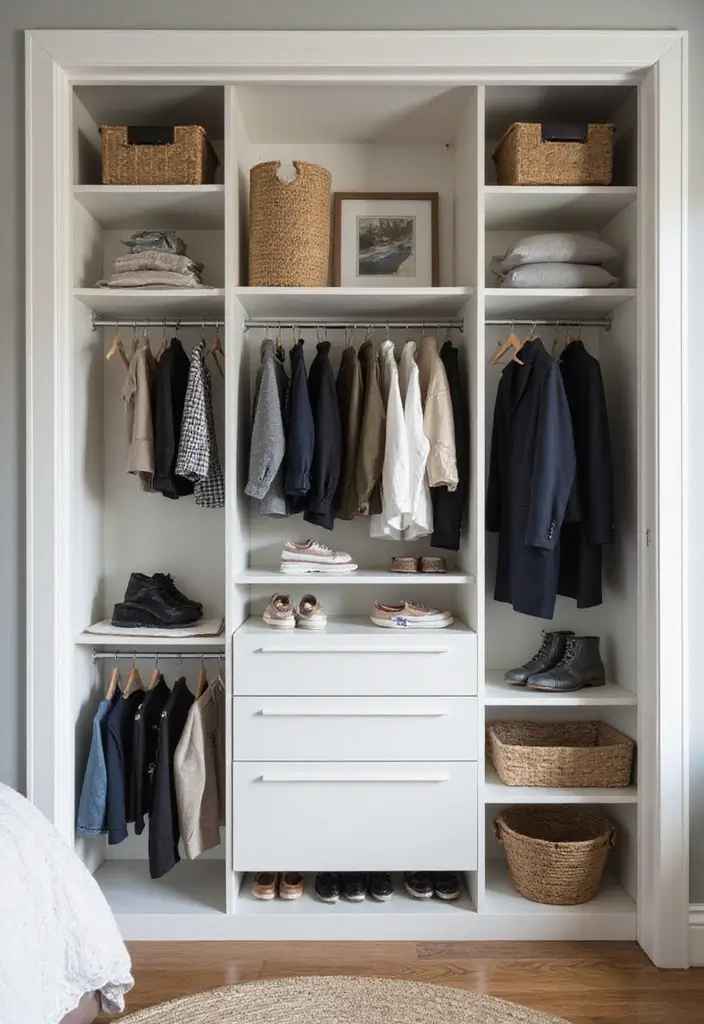 25 Small Bedroom Ideas for Men with a Sleek and Minimal Look 60 25 Small Bedroom Ideas for Men with a Sleek and Minimal Look - 10. Smart Closet Solutions