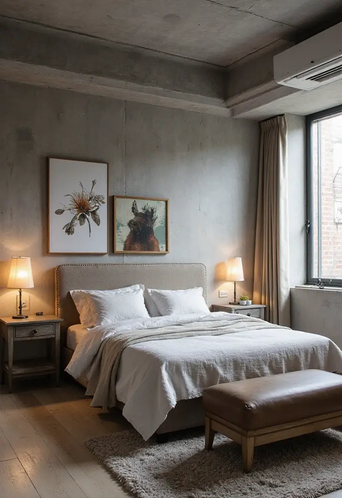 25 Small Bedroom Ideas for Men with a Sleek and Minimal Look 137 25 Small Bedroom Ideas for Men with a Sleek and Minimal Look - 21. Play with Asymmetry