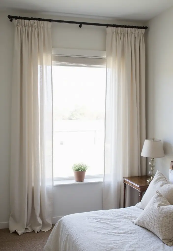 25 Small Bedroom Ideas for Men with a Sleek and Minimal Look 46 25 Small Bedroom Ideas for Men with a Sleek and Minimal Look - 8. Simple Window Treatments