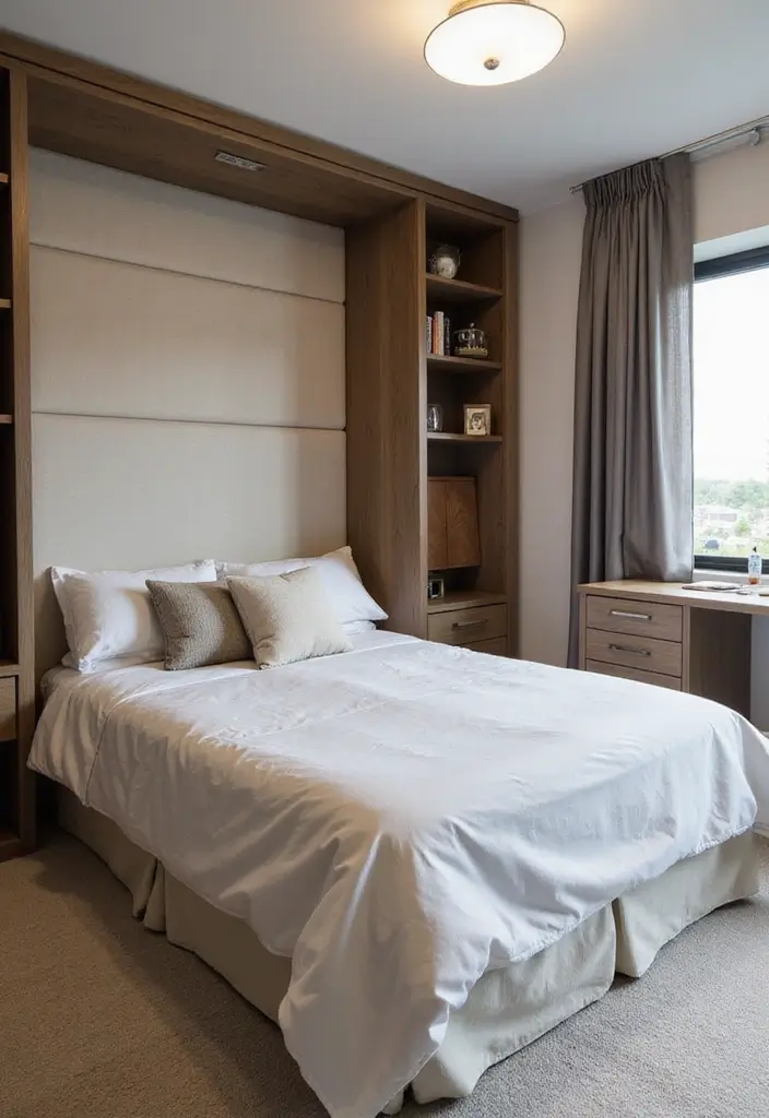 25 Small Guest Bedroom Ideas to Create a Cozy and Inviting Space 1 25 Small Guest Bedroom Ideas to Create a Cozy and Inviting Space - 1. Space-Saving Murphy Beds