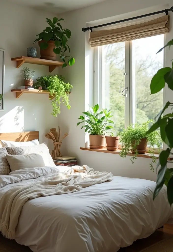 25 Small Guest Bedroom Ideas to Create a Cozy and Inviting Space 82 25 Small Guest Bedroom Ideas to Create a Cozy and Inviting Space - 16. Indoor Plants