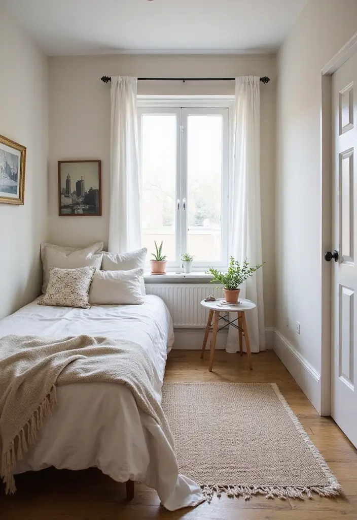 25 Small Guest Bedroom Ideas to Create a Cozy and Inviting Space 109 25 Small Guest Bedroom Ideas to Create a Cozy and Inviting Space - 21. Lightly Placed Rugs