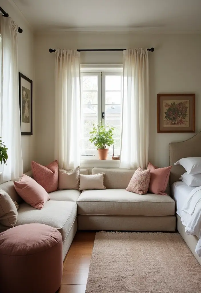 25 Small Guest Bedroom Ideas to Create a Cozy and Inviting Space 114 25 Small Guest Bedroom Ideas to Create a Cozy and Inviting Space - 22. Modular Seating