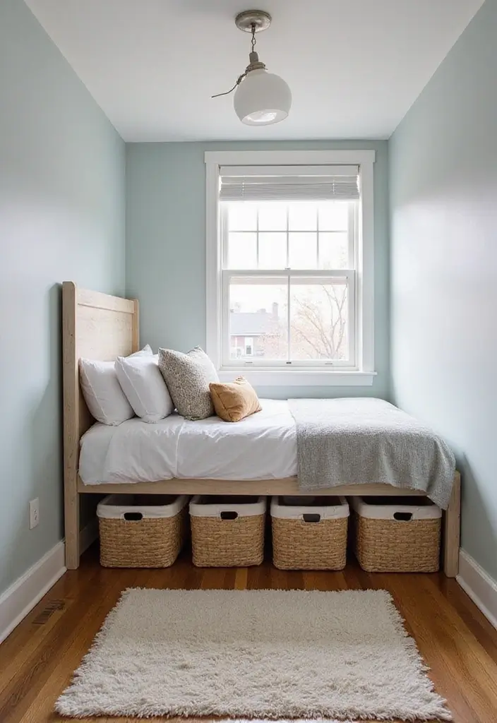 25 Small Guest Bedroom Ideas to Create a Cozy and Inviting Space 18 25 Small Guest Bedroom Ideas to Create a Cozy and Inviting Space - 4. Clever Under-Bed Storage
