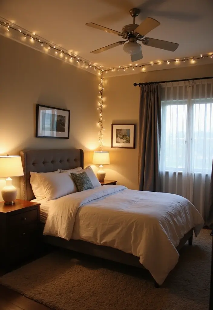 25 Small Guest Bedroom Ideas to Create a Cozy and Inviting Space 31 25 Small Guest Bedroom Ideas to Create a Cozy and Inviting Space - 7. Layered Lighting