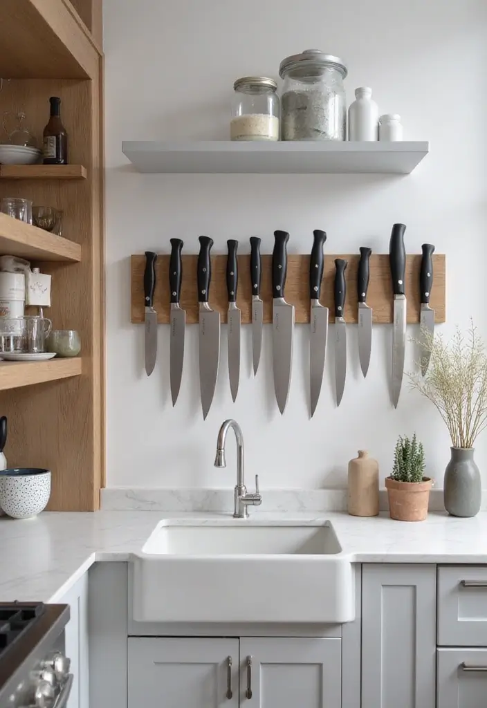 25 Small Kitchen Ideas That Make Tight Spaces Feel Bigger 62 25 Small Kitchen Ideas That Make Tight Spaces Feel Bigger - 10. Magnetic Knife Strips