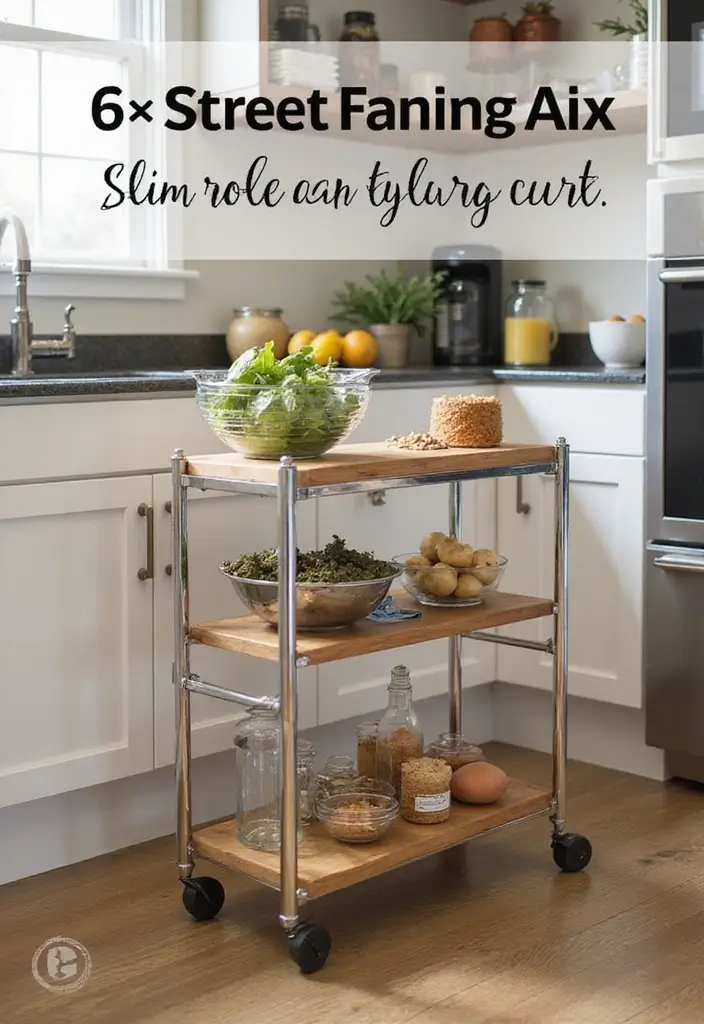 25 Small Kitchen Ideas That Make Tight Spaces Feel Bigger 90 25 Small Kitchen Ideas That Make Tight Spaces Feel Bigger - 14. Slim Rolling Carts