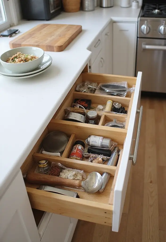 25 Small Modern Simple Kitchen Ideas for Everyday Living 102 25 Small Modern Simple Kitchen Ideas for Everyday Living - 18. Creative Drawer Dividers